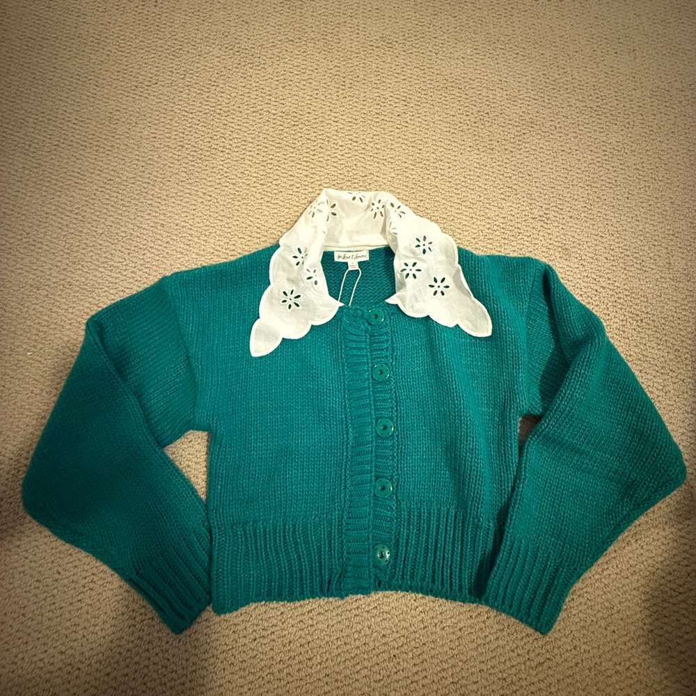 For Love And Lemons Turquoise Cardigan